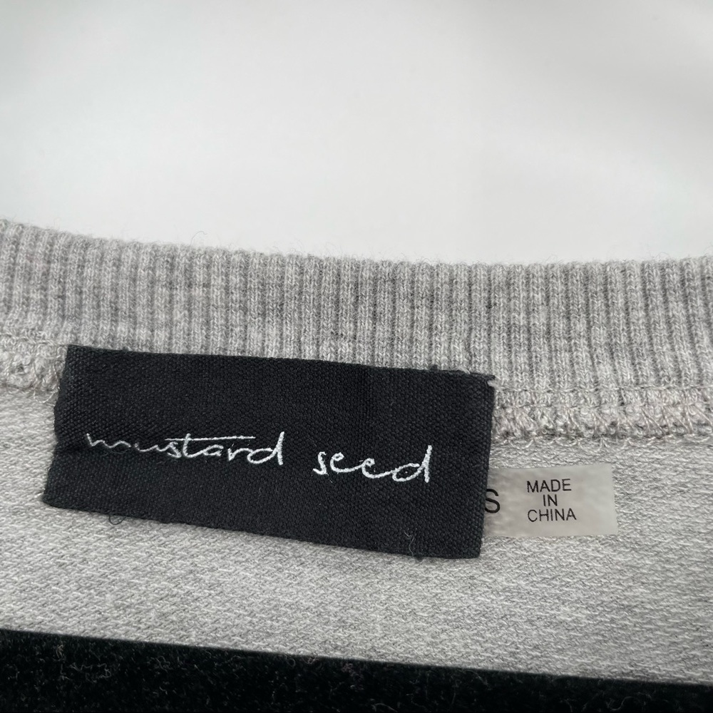 Mustard Seed Grey Sweatshirt with Cute Floral Embroidery Detail - Picture 10 of 11